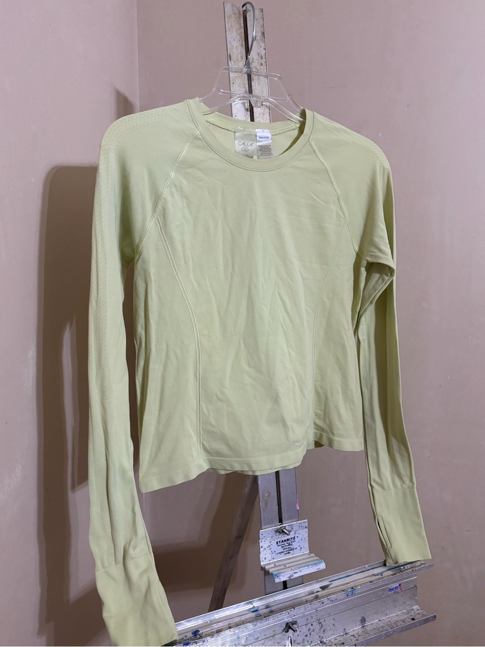 CALIA by Carrie Underwood Seamless Long Sleeve Athletic Top Chartreuse Green Sm - Picture 4 of 10